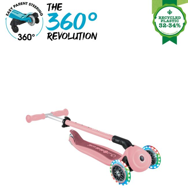 Trotineta Globber Go-Up 3 in 1 Active, Eco, rotire 360, roz pal FUNK749-310