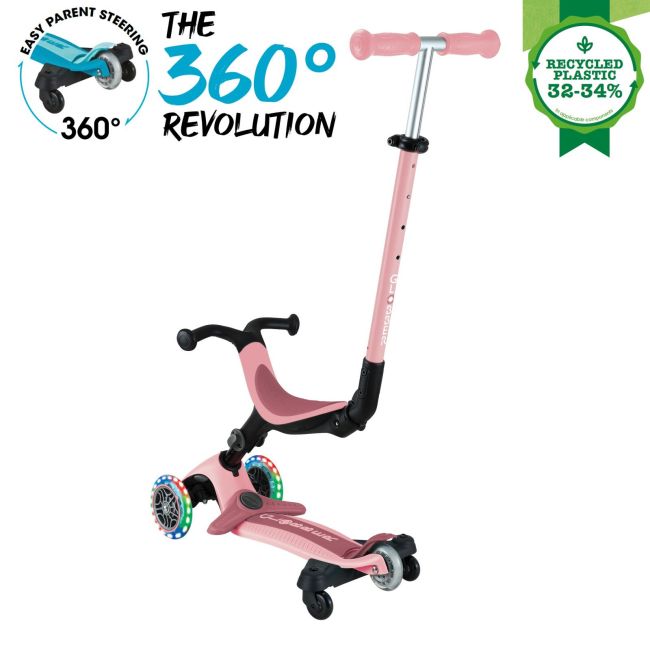 Trotineta Globber Go-Up 3 in 1 Active, Eco, rotire 360, roz pal FUNK749-310