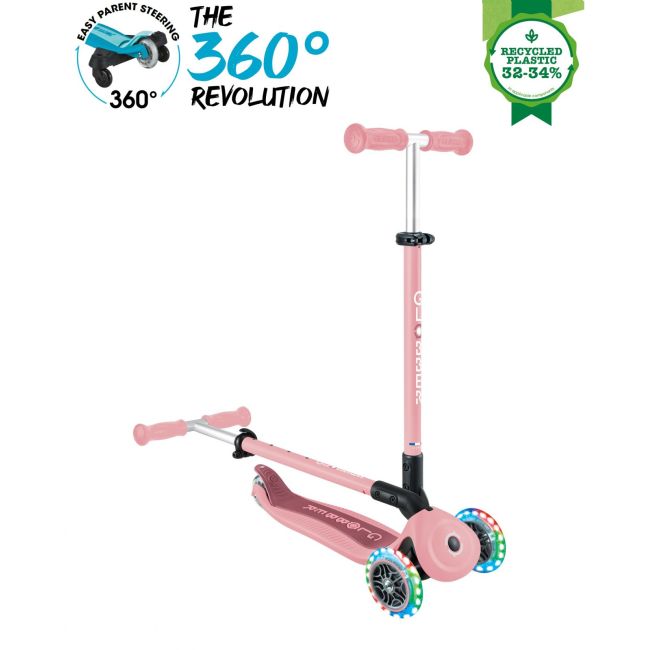 Trotineta Globber Go-Up 3 in 1 Active, Eco, rotire 360, roz pal FUNK749-310