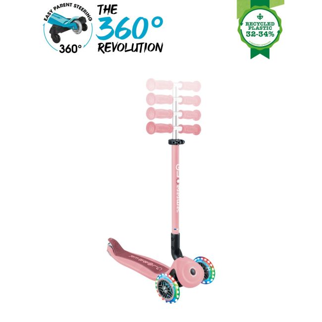 Trotineta Globber Go-Up 3 in 1 Active, Eco, rotire 360, roz pal FUNK749-310