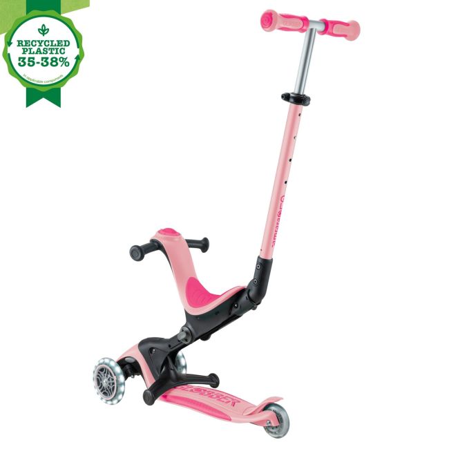 Trotineta Globber Go-Up 4 in 1 Deluxe Lights, ECOLOGIC, roz pal FUNK646-710
