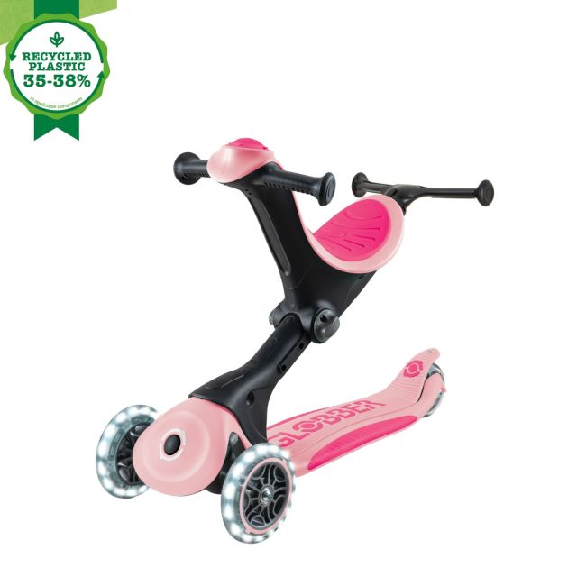 Trotineta Globber Go-Up 4 in 1 Deluxe Lights, ECOLOGIC, roz pal FUNK646-710