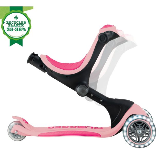 Trotineta Globber Go-Up 4 in 1 Deluxe Lights, ECOLOGIC, roz pal FUNK646-710