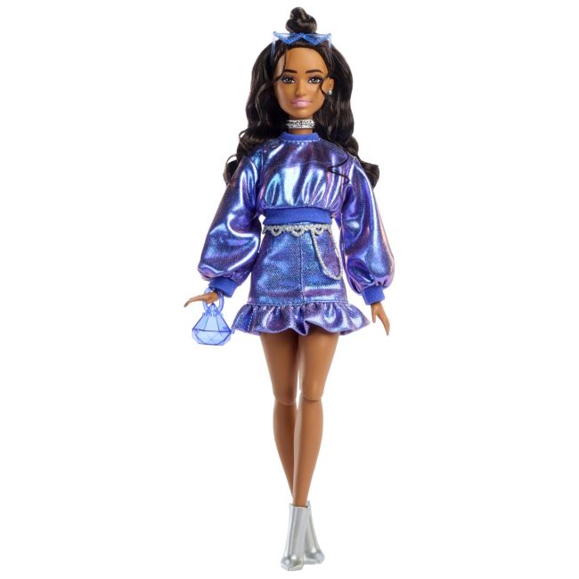 BARBIE DELUXE STYLE PAPUSA BARBIE ROCHIE ALBASTRU METALIZAT VIVMTJFP42