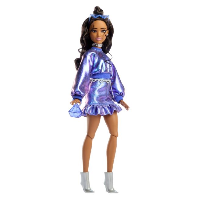 BARBIE DELUXE STYLE PAPUSA BARBIE ROCHIE ALBASTRU METALIZAT VIVMTJFP42