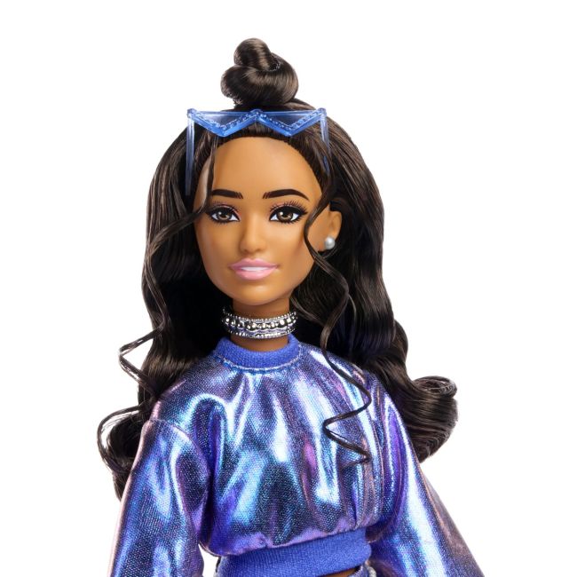 BARBIE DELUXE STYLE PAPUSA BARBIE ROCHIE ALBASTRU METALIZAT VIVMTJFP42