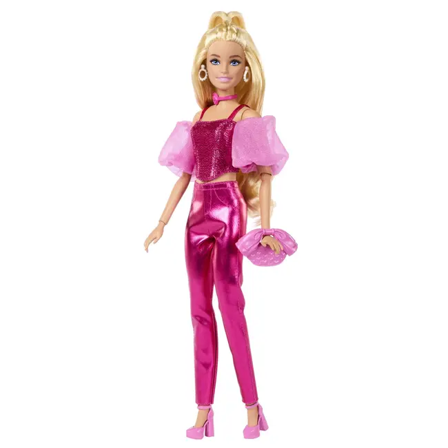 BARBIE DELUXE STYLE PAPUSA BARBIE TINUTA ROZ METALIZAT VIVMTJFP40