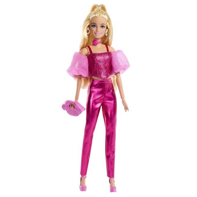 BARBIE DELUXE STYLE PAPUSA BARBIE TINUTA ROZ METALIZAT VIVMTJFP40