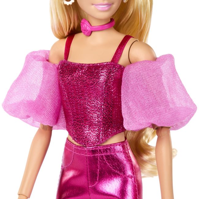 BARBIE DELUXE STYLE PAPUSA BARBIE TINUTA ROZ METALIZAT VIVMTJFP40