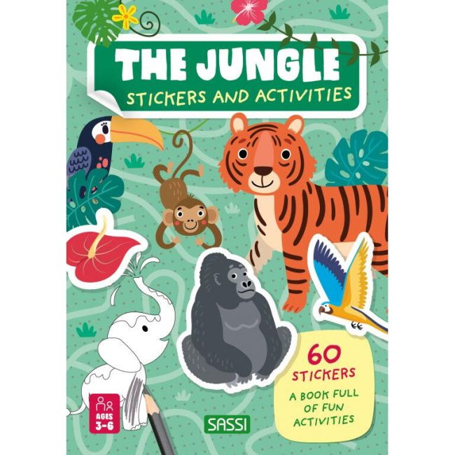 Carte de activitati cu abtibilduri - jungla