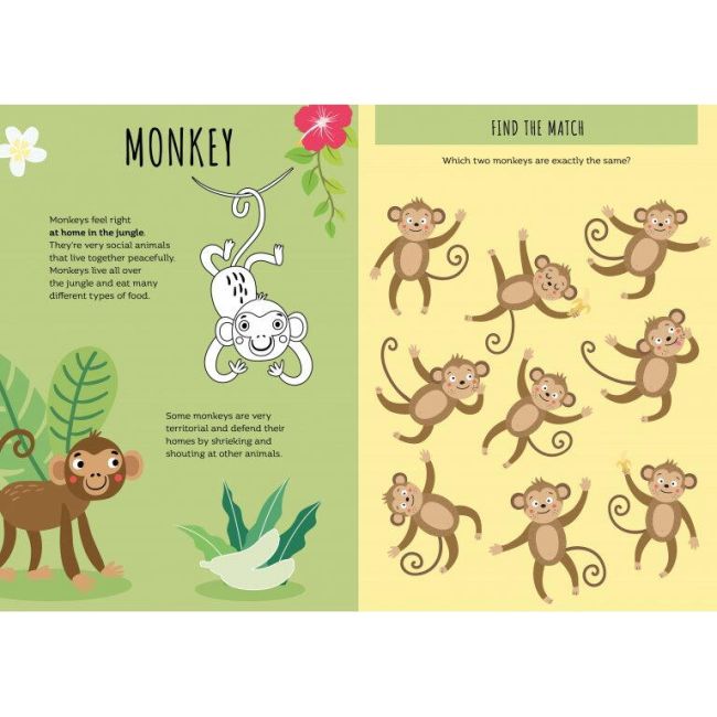 Carte de activitati cu abtibilduri - jungla