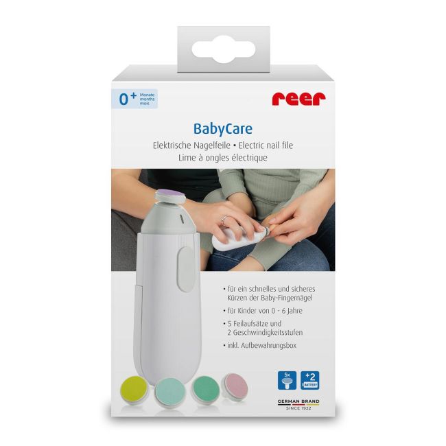 Pila electrica de unghii pentru copii si bebelusi, 5 pile diferite, Reer BabyCare 81100