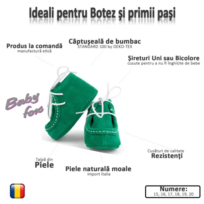 Botosei Mocasini (Culoare nappa: rosu, Marime: 15)