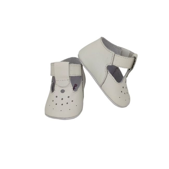 Sandale de botez T-bar (Culoare nappa: alb, Marime: 16)