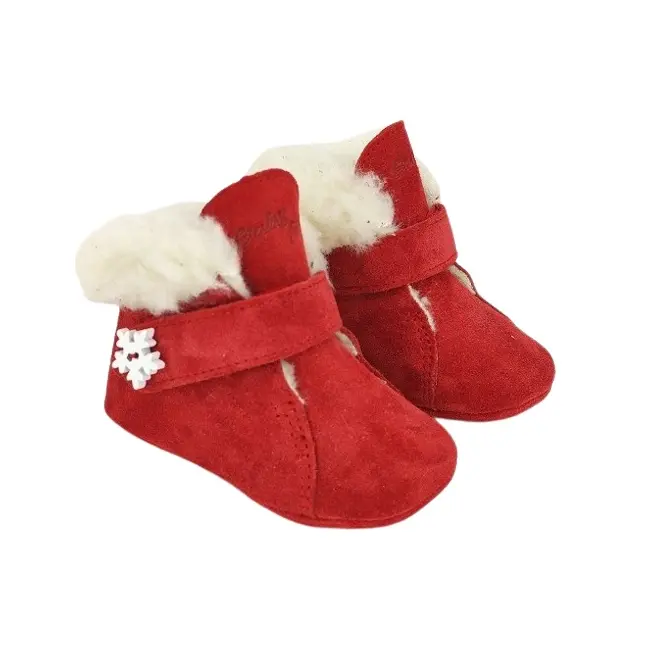 Ghetute BIT cu bareta-Imblanite (Marime: 17, Culoare nappa: blu, Decor: Fulg de nea)