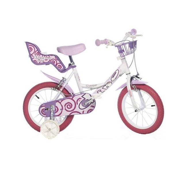Bicicleta roz cu inimioare 16"