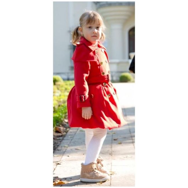 Palton fete de iarna pentru scoala Red Princess - Rosu