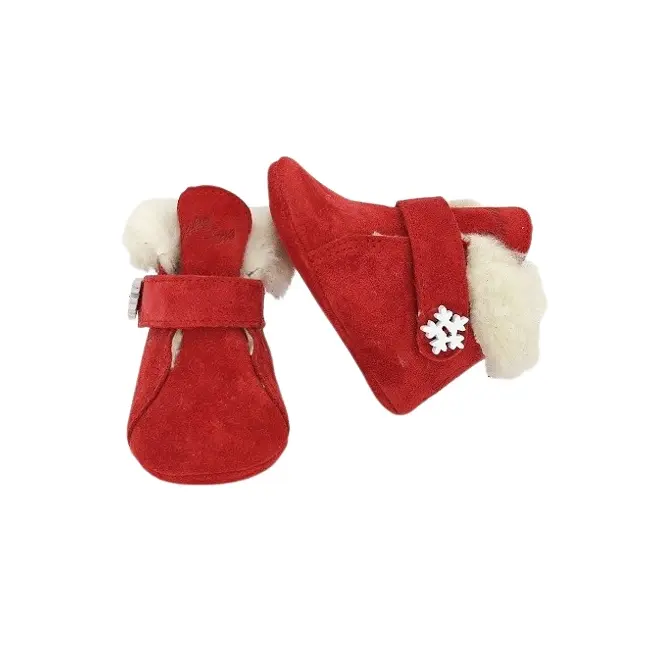 Ghetute BIT cu bareta-Imblanite (Culoare nappa: rosu, Marime: 19, Decor: Fulg de nea)