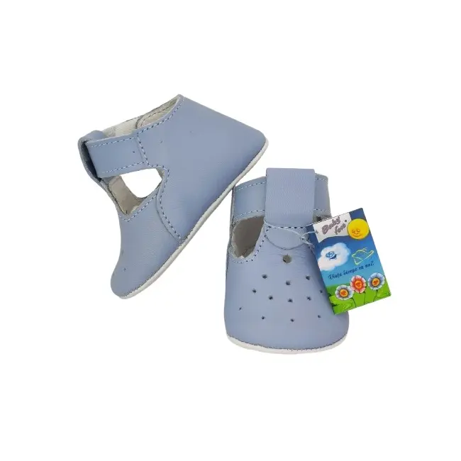 Sandale de botez T-bar (Marime: 18, Culoare nappa: bleumarin)