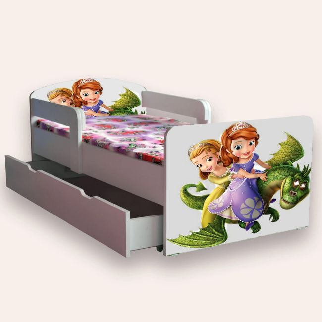 Pat Sofia 2 Mic 2-6 ani 130x60 cm varianta cu sertar Fara saltea CMG51886562902356