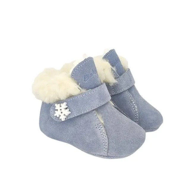 Ghetute BIT cu bareta-Imblanite (Marime: 19, Culoare nappa: blu, Decor: Fulg de nea)