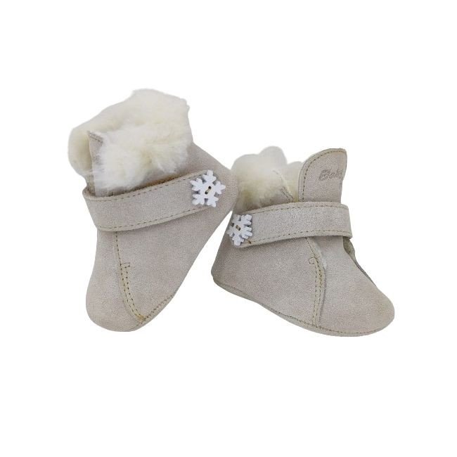 Ghetute BIT cu bareta-Imblanite (Marime: 18, Culoare nappa: Ivory, Decor: Fulg de nea)