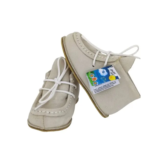 Botosei Mocasini Barefoot (Marime: 17, Culoare velur: Ivori Lamb)
