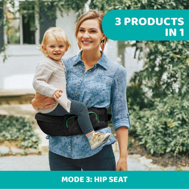 Marsupiu ergonomic multifunctional Chicco Hip Seat cu suport pentru sold, PirateBlack (negru), 0luni+ CHC79147-8_PIRATE BLACK