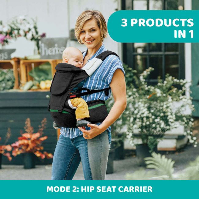 Marsupiu ergonomic multifunctional Chicco Hip Seat cu suport pentru sold, PirateBlack (negru), 0luni+ CHC79147-8_PIRATE BLACK