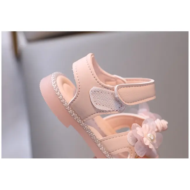 Sandale roz cu flori brodate si perlute pentru fetite &ndash; elegante si confortabile mb2025su56-1-sa48