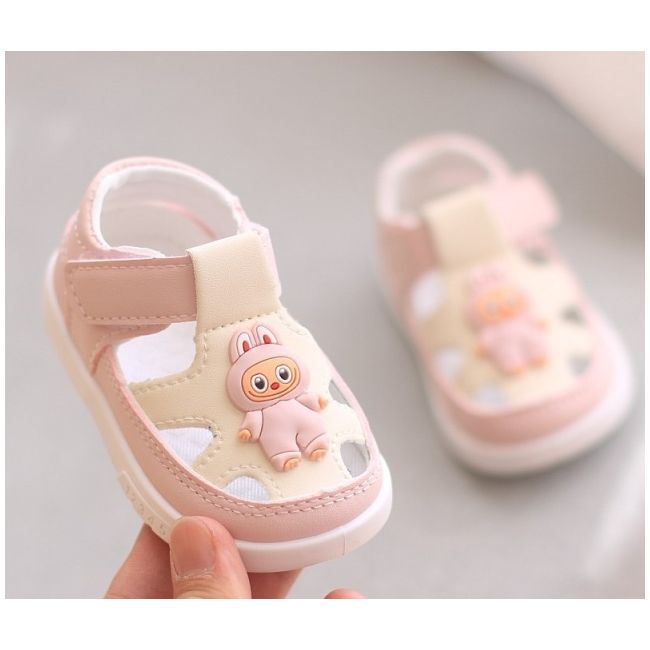 Sandalute roz cu ivoire pentru fetite - bebe md2025su20-1-s1