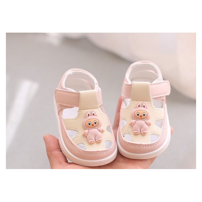 Sandalute roz cu ivoire pentru fetite - bebe md2025su20-1-s1