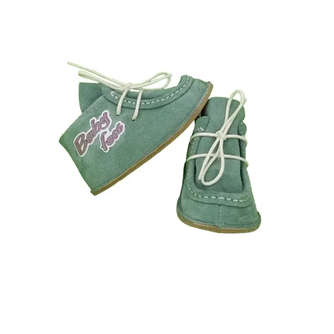 Botosei Mocasini Barefoot (Marime: 20, Culoare velur: Verde Oxide)