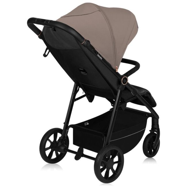 Carucior sport, Lionelo, Mira, Maner reglabil in 5 pozitii, Spatar si suport de picioare reglabile, Plasa de tantari si suport biberon incluse, Pana la 22 kg, 6 luni+, Conform cu EN1888-1, EN1888-2, Testare SGS, Bej BYNLO-MIRA_BEIGE_SAND