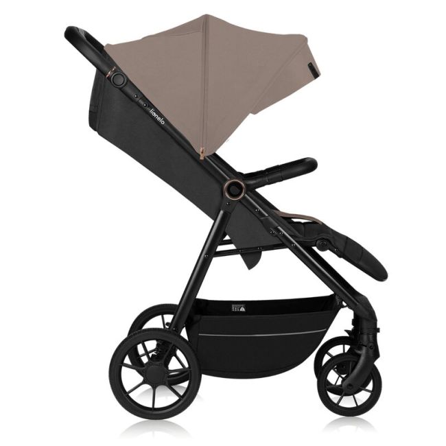 Carucior sport, Lionelo, Mira, Maner reglabil in 5 pozitii, Spatar si suport de picioare reglabile, Plasa de tantari si suport biberon incluse, Pana la 22 kg, 6 luni+, Conform cu EN1888-1, EN1888-2, Testare SGS, Bej BYNLO-MIRA_BEIGE_SAND