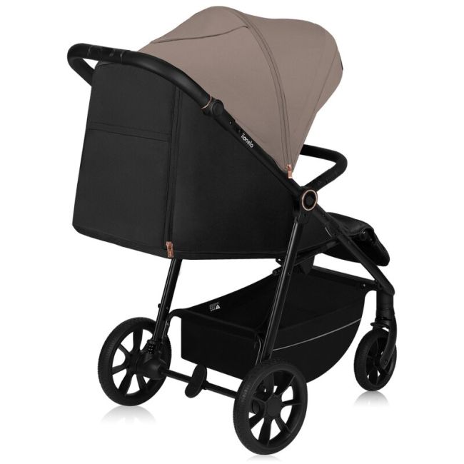Carucior sport, Lionelo, Mira, Maner reglabil in 5 pozitii, Spatar si suport de picioare reglabile, Plasa de tantari si suport biberon incluse, Pana la 22 kg, 6 luni+, Conform cu EN1888-1, EN1888-2, Testare SGS, Bej BYNLO-MIRA_BEIGE_SAND