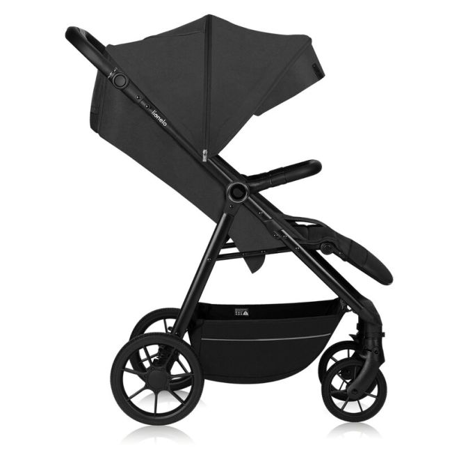 Carucior sport, Lionelo, Mira, Maner reglabil in 5 pozitii, Spatar si suport de picioare reglabile, Plasa de tantari si suport biberon incluse, Pana la 22 kg, 6 luni+, Conform cu EN1888-1, EN1888-2, Testare SGS, Gri BYNLO-MIRA_GREY_GRAPHITE