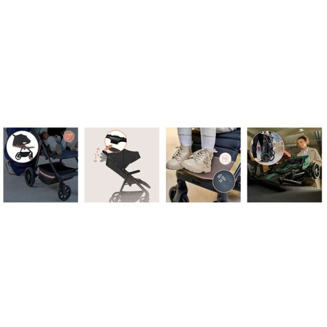 Carucior sport, Lionelo, Mira, Maner reglabil in 5 pozitii, Spatar si suport de picioare reglabile, Plasa de tantari si suport biberon incluse, Pana la 22 kg, 6 luni+, Conform cu EN1888-1, EN1888-2, Testare SGS, Gri BYNLO-MIRA_GREY_GRAPHITE