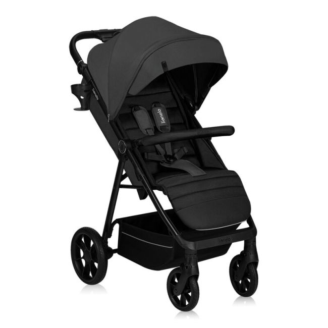 Carucior sport, Lionelo, Mira, Maner reglabil in 5 pozitii, Spatar si suport de picioare reglabile, Plasa de tantari si suport biberon incluse, Pana la 22 kg, 6 luni+, Conform cu EN1888-1, EN1888-2, Testare SGS, Gri BYNLO-MIRA_GREY_GRAPHITE