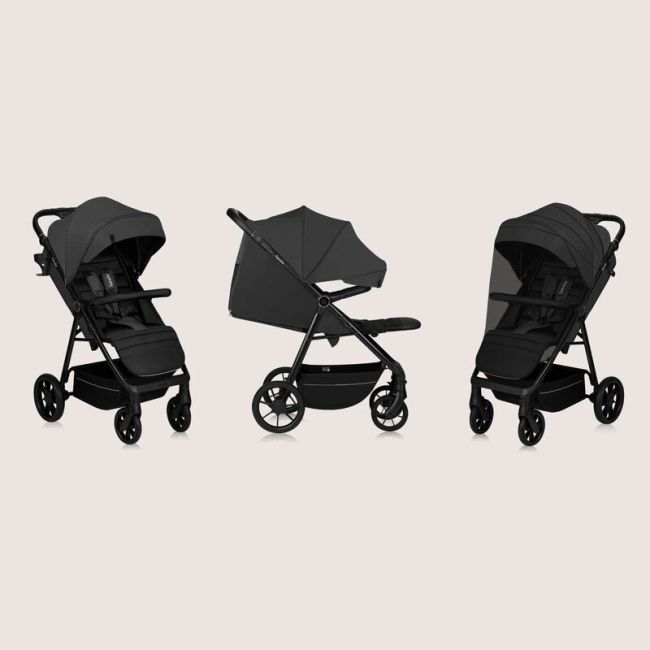 Carucior sport, Lionelo, Mira, Maner reglabil in 5 pozitii, Spatar si suport de picioare reglabile, Plasa de tantari si suport biberon incluse, Pana la 22 kg, 6 luni+, Conform cu EN1888-1, EN1888-2, Testare SGS, Gri BYNLO-MIRA_GREY_GRAPHITE