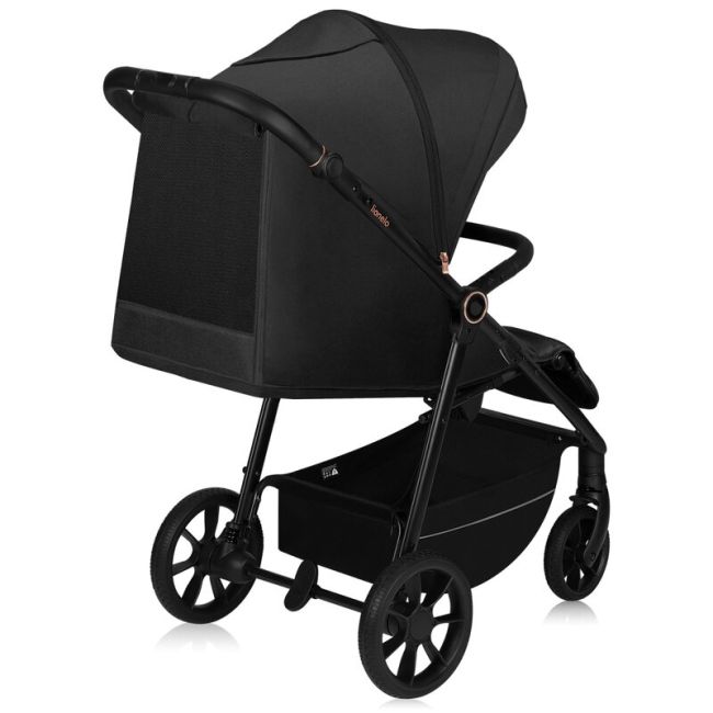 Carucior sport, Lionelo, Mira, Maner reglabil in 5 pozitii, Spatar si suport de picioare reglabile, Plasa de tantari si suport biberon incluse, Pana la 22 kg, 6 luni+, Conform cu EN1888-1, EN1888-2, Testare SGS, Negru BYNLO-MIRA_BLACK_ONYX