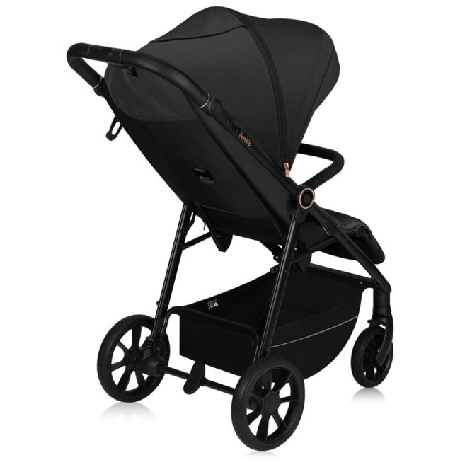 Carucior sport, Lionelo, Mira, Maner reglabil in 5 pozitii, Spatar si suport de picioare reglabile, Plasa de tantari si suport biberon incluse, Pana la 22 kg, 6 luni+, Conform cu EN1888-1, EN1888-2, Testare SGS, Negru BYNLO-MIRA_BLACK_ONYX