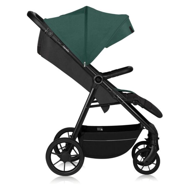 Carucior sport, Lionelo, Mira, Maner reglabil in 5 pozitii, Spatar si suport de picioare reglabile, Plasa de tantari si suport biberon incluse, Pana la 22 kg, 6 luni+, Conform cu EN1888-1, EN1888-2, Testare SGS, Verde BYNLO-MIRA_GREEN_EMERALD