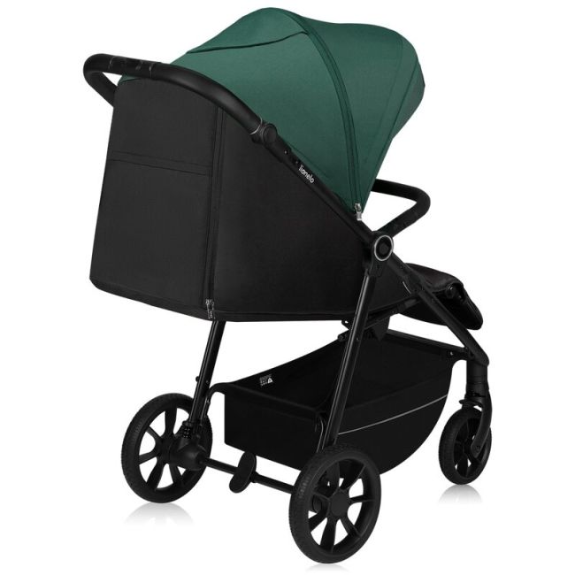Carucior sport, Lionelo, Mira, Maner reglabil in 5 pozitii, Spatar si suport de picioare reglabile, Plasa de tantari si suport biberon incluse, Pana la 22 kg, 6 luni+, Conform cu EN1888-1, EN1888-2, Testare SGS, Verde BYNLO-MIRA_GREEN_EMERALD
