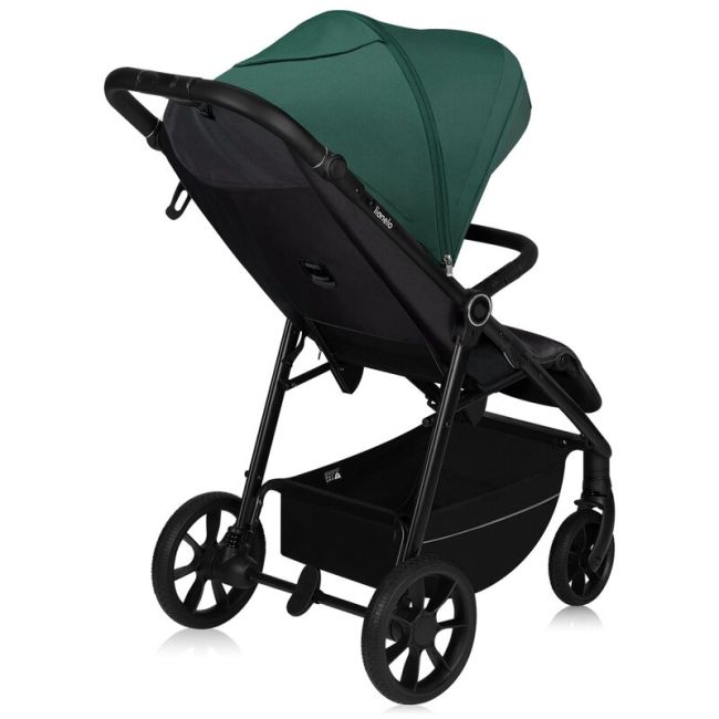 Carucior sport, Lionelo, Mira, Maner reglabil in 5 pozitii, Spatar si suport de picioare reglabile, Plasa de tantari si suport biberon incluse, Pana la 22 kg, 6 luni+, Conform cu EN1888-1, EN1888-2, Testare SGS, Verde BYNLO-MIRA_GREEN_EMERALD