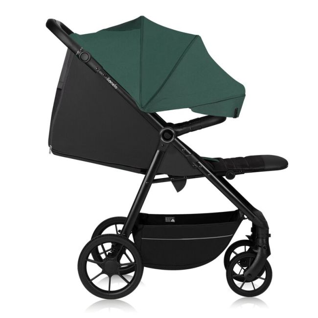 Carucior sport, Lionelo, Mira, Maner reglabil in 5 pozitii, Spatar si suport de picioare reglabile, Plasa de tantari si suport biberon incluse, Pana la 22 kg, 6 luni+, Conform cu EN1888-1, EN1888-2, Testare SGS, Verde BYNLO-MIRA_GREEN_EMERALD