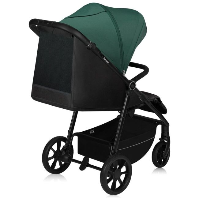 Carucior sport, Lionelo, Mira, Maner reglabil in 5 pozitii, Spatar si suport de picioare reglabile, Plasa de tantari si suport biberon incluse, Pana la 22 kg, 6 luni+, Conform cu EN1888-1, EN1888-2, Testare SGS, Verde BYNLO-MIRA_GREEN_EMERALD