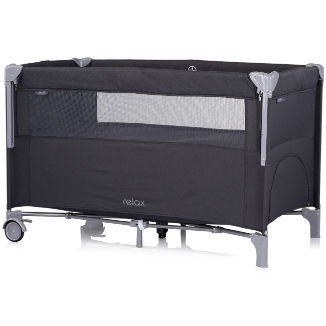 Patut pliabil chipolino relax anthracite linen cu laterala culisanta hubkosire251an