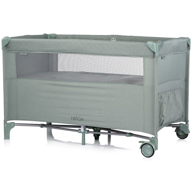 Patut pliabil chipolino relax basil linen cu laterala culisanta hubkosire254ba