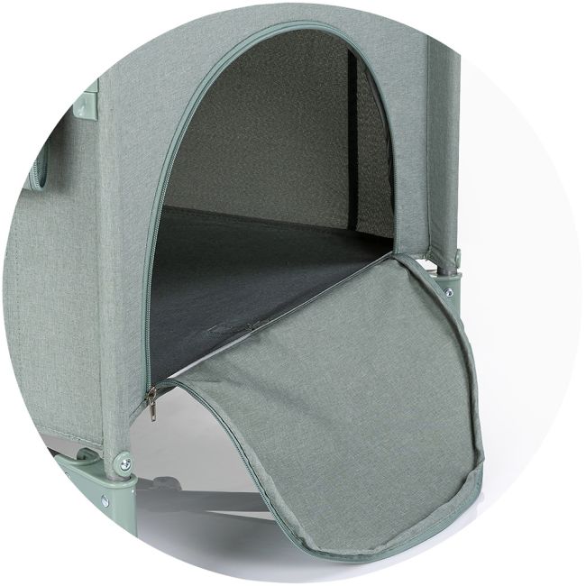 Patut pliabil chipolino relax basil linen cu laterala culisanta hubkosire254ba